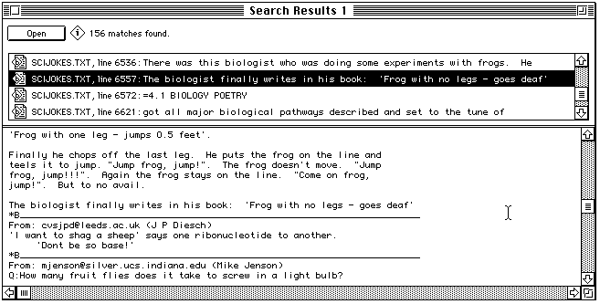 BBedit search results